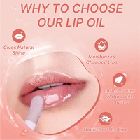 Huile à lèvres hydratante brillante grande taille, gloss transparent pour le soin des lèvres, maquillage, logo personnalisé, vente en gros