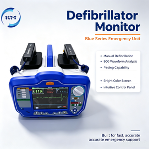 Défibrillateur portable biphasique avec moniteur <span class=keywords><strong>AED</strong></span>, enregistreur ECG, surveillance SpO2 et NIBP pour situations d'urgence (usage public) - Product Image 2