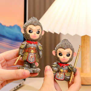 รูปปั้นเรซิ่นซุน วูคงรูปทรงไม่สม่ำเสมอ ของตกแต่งโต๊ะทำงาน ดีไซน์แบบดั้งเดิม น้ำหนักเบา อุปกรณ์สำนักงาน บรรจุภัณฑ์ชิ้นเดียว - Product Image 2