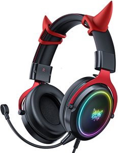 Casque de jeu filaire ONIKUMA X10 avec oreilles de chat, haut-parleur de 50 mm, micro détachable à réduction de bruit, son surround RGB, pour PC et sport - Product Image 6