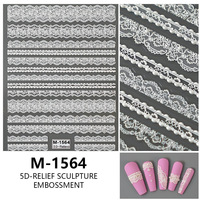 Autocollants pour ongles en dentelle stéréoscopique 5D, décorations pour ongles en gaze fine gaufrée, imperméables, autocollantes, pour manucure DIY