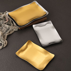 Plateau de barbecue en acier inoxydable, doré et argenté, rectangulaire, pour snacks, décoration artisanale, accessoires de cuisine, plateau à steak, service de snacks - Product Image 3