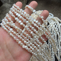 Perles en vrac de haute qualité, double face, effet nacré, 4-5 mm, perles baroques d'eau douce, pour la fabrication de bijoux