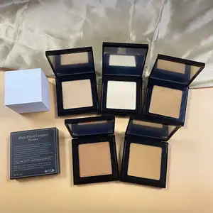 Maquillaje de etiqueta privada, 12 colores con paleta de polvos prensados mate sin aceite, maquillaje de cobertura completa, base de maquillaje y polvo