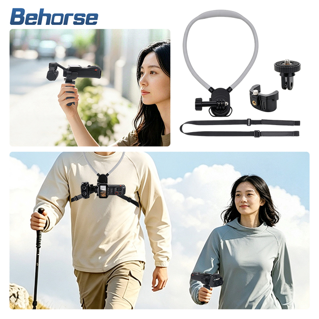 Camera Chest Neck-hanging Mount Bracket for Insta360 Luna Ultra 1/4" Screw 2-Prong Horizontal Vertical Shooting Holder Accessory