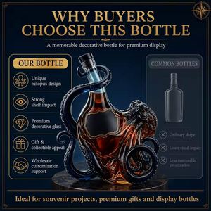 Nouvelle conception 2026 : Décoration créative de bouteille de vin en forme de pieuvre, article décoratif de luxe pour la maison, décorations haut de gamme pour verres à vin - Product Image 5