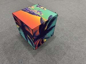 Exhibidor Publicitario, Cubo Giratorio Cuadrado con Caja de Luz, Impresión a Todo Color, Decoración Nocturna - Product Image 5