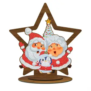 وصول جديد الجدول الديكور عيد الميلاد موضوع الأسرة تصميم المواد الخشبية Diy مجلس الماس