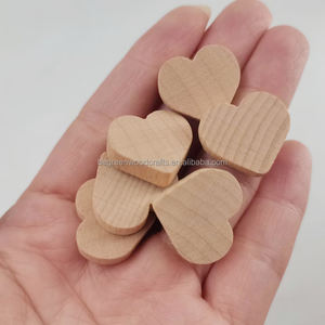 Cutout kayu bentuk hati kosong Mini Vintage polos hati ornamen kayu untuk kerajinan buku tempel - Product Image 4