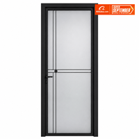 Puerta de Vidrio para Baño de Hotel, Villa o Escuela, Tamaño Personalizado, Perfil Delgado, Marco de Aluminio, Puerta Interior de Alta Calidad con Acabado Moderno