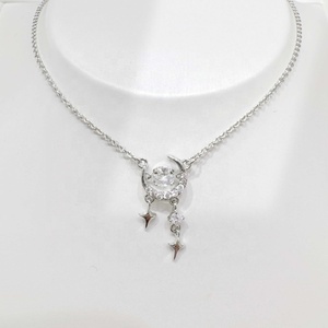 Collar de Plata 925 Personalizado con Saturno, Circonita 5A, Cadena Geométrica, Elegante y Moderno para Mujer, Precio de Fábrica - Product Image 4