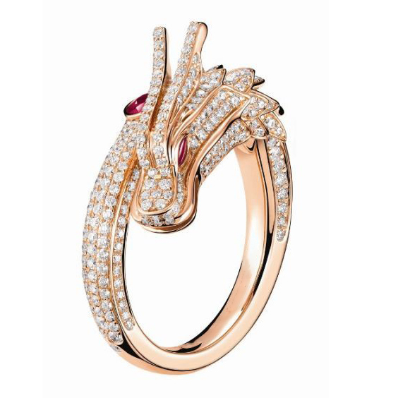 CAOSHI Wholesale Hot Sale Adjustable Dragon Phoenix Open Ring Rose Gold Color Geometric Men's Ring Vintage Animal Ring