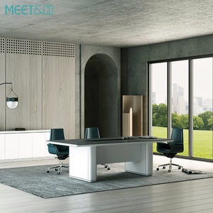 Modern Luxury Electric Adjustable Standing Desk for <b>Office</b> CEO & Directors WOOD Panel Top Executive <b>Table</b> for Hotels - Product Image 2