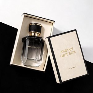 Botella de <span class=keywords><strong>Perfume</strong></span> de Vidrio Vacía, Diseño Único y Premium, Nueva, con Cierre Irregular, 30ML 50ML 100ML, Negra, con Caja de Regalo - Product Image 3