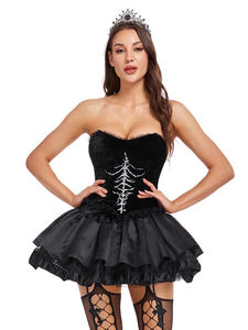 Conjunto de Encaje Estilo Gótico Dulce y Atractivo, Perfecto para <span class=keywords><strong>Halloween</strong></span>, Vestido Sexy de Carnaval, Disfraz de Viuda Negra, Vestido de Fiesta para Mujer - Product Image 4