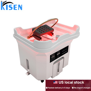KISEN Free Shipping luxury Salon Modern Barber Shampoo Chair Mobile Hair Wash Sink Portable spa electric for beauty massage <b>bed</b> - Product Image 5