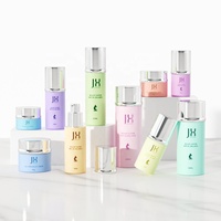 Pot de crème personnalisé de marque privée contenant cosmétique vide en verre blanc bouteille de lotion de soin pour le visage ensemble de soins de la peau emballage