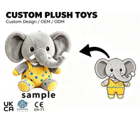 Peluche personnalisée, éléphant en peluche doux, poupée de personnage pour cadeau promotionnel, peluche personnalisée