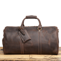 Sac de voyage en cuir de vachette de qualité supérieure, fabriqué en usine, pour homme, style vintage, pour les voyages d'affaires, les week-ends, avec compartiment pour chaussures