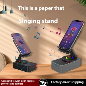 Loa bluetooth không dây 4 trong 1 có chân đế điện thoại & máy tính bảng-Xoay 360 °, chức năng sạc, giá đỡ đa thiết bị cho máy tính để bàn - Product Image 5