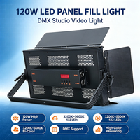Panneau LED 120W pour éclairage d'appoint, 432 LED, bicolore 3200K~5600K, prise en charge DMX, rendu des couleurs élevé, en alliage d'aluminium, lumière portable