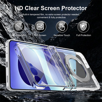Coque de téléphone à support magnétique puissant 360° de haute qualité pour Samsung Z Flip 7 6 5 4 3 8 avec écran en verre trempé et protection anti-jaunissement de la charnière