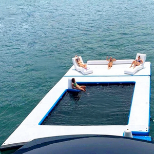 Piscina Galleggiante Gonfiabile Portatile per Mare e Oceano <span class=keywords><strong>con</strong></span> Rete/ Piattaforma Gonfiabile per <span class=keywords><strong>Scivolo</strong></span> e Attracco Yacht - Product Image 1