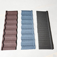 Toiture en métal de style ardoise-Bardeaux de toiture carrés ignifuges légers en gris d'acier revêtus de céramique 100 pieds carrés pour l'école d'entrepôt