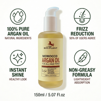 Huile d'Argan du Maroc de Qualité Supérieure, Fabricant en Gros de Marque Privée, Sérum Capillaire Naturel Hydratant pour Cheveux Secs et Abîmés