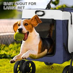 Carrito Plegable para Perros Grandes, Medianos y Pequeños, Carrito para Mascotas, Carrito para Perros de 4 Ruedas, Plegable para Viajes - Product Image 3