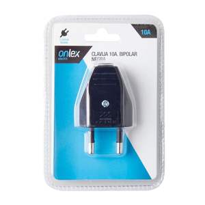 Clavija bipolar negra 10 A - Conecta dispositivos eléctricos de forma segura y eficiente en instalaciones eléctricas. - Product Image 2