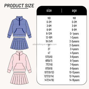Ensemble sweat-shirt et jupe plissée rayée en polyester pour filles – Vente en gros, couleur et taille personnalisables, marque privée - Product Image 4
