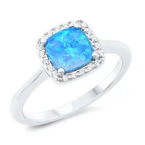 925 Sterling Silver Jewel Factory Shop Sale Gold Plated Opal Blue Ring Plated Opal Rings