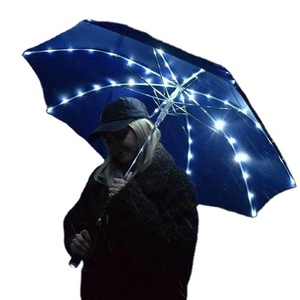 <span class=keywords><strong>Parapluie</strong></span> en tissu brillant à led en fibre optique, 2021 brille dans l'obscurité - Product Image 1