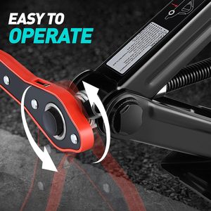 Labor Saving Metal Scissor Lift <strong>Jack</strong> 1.5 Ton 3306 Lbs Capacity Ratchet Wrench Design 4 to 15.2 Inch Lifting Range <strong>Car</strong> Repair - Product Image 5