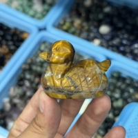Figurine de canard en cristal naturel sculpté à la main, pierre de guérison Reiki, ornement de canard en pierre précieuse, vente en gros
