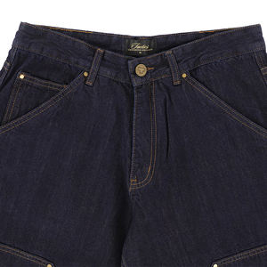Vente en gros de jeans en denim brut avec logo personnalisé pour hommes grande taille jeans amples à double genou à la mode jeans baggy de charpentier skate - Product Image 5