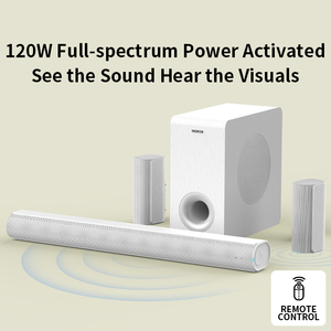 Nueva Barra de Sonido Atoms de 160 W y 4.1 Canales con Subwoofer con Cable 2025, Venta al por Mayor de Fábrica, Barras de Audio para Cine en Casa - Product Image 1