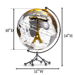 Wellfun Globe du monde <span class=keywords><strong>de</strong></span> <span class=keywords><strong>table</strong></span> Globe terrestre en acrylique Globe du monde nautique avec support en métal Décoration <span class=keywords><strong>de</strong></span> bureau style vintage - Product Image 4