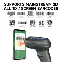 Henex Ucuz Endüstriyel 1D Süpermarket El Tipi Barkod Okuyucu 2.4G Kablolu USB Arabirimli Depo Envanter Kullanımı İçin