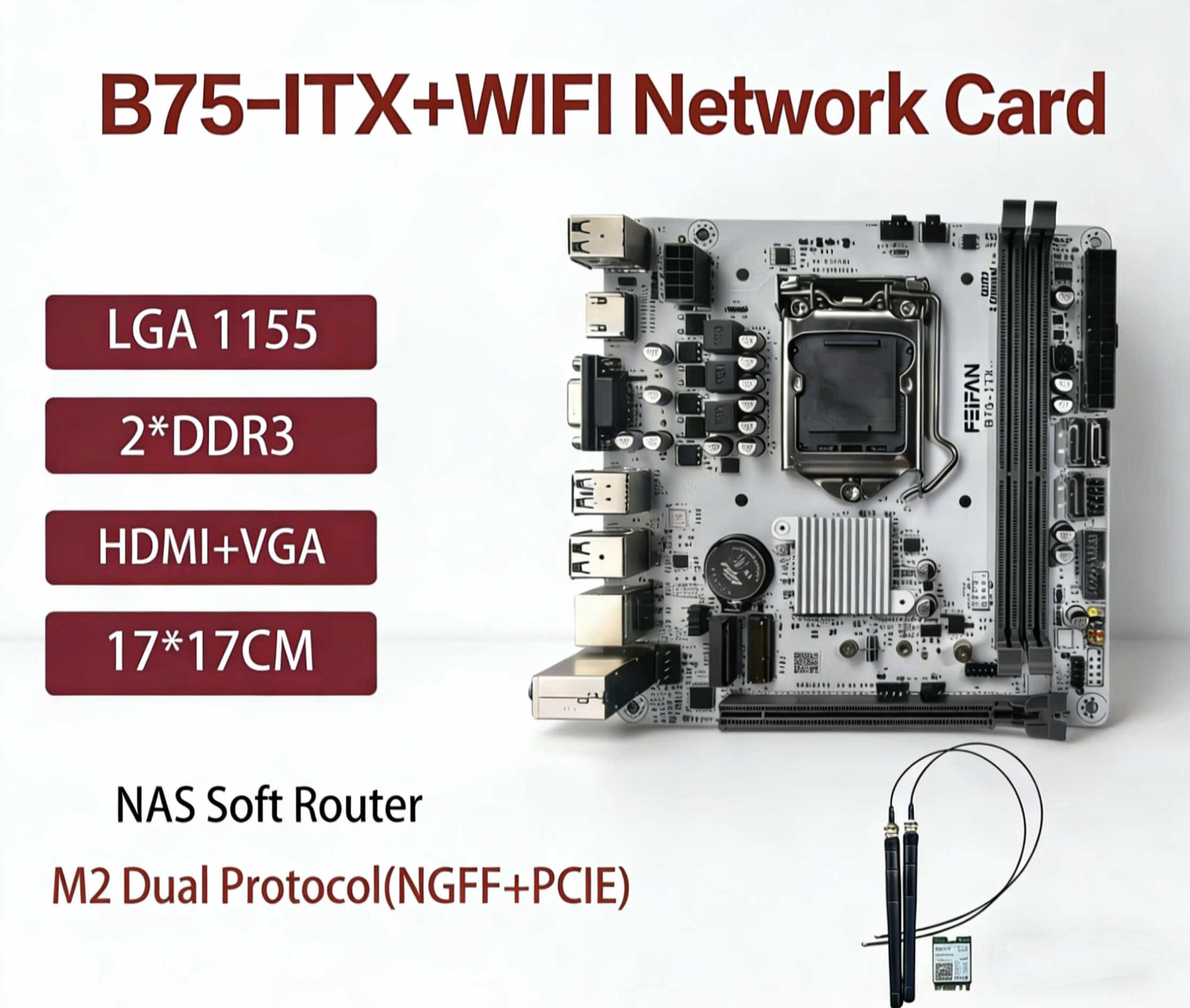 B75-ITX with WiFi card(White)