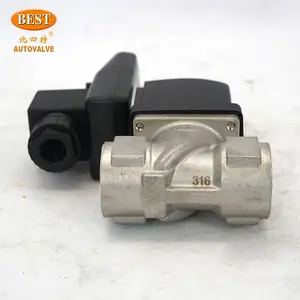 Katup solenoid dengan timer coil Z131-B SS304, katup solenoid terbuka normal tertutup 12v 24v dc 220v ac harga pabrik