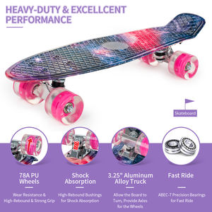 Skateboard <span class=keywords><strong>Cruiser</strong></span> en <span class=keywords><strong>plastique</strong></span>, planche à roulettes rétro graphique, galaxie, imprimé Floral, de haute qualité, 22 pouces, 1 pièce - Product Image 4