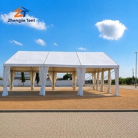 Tente de réception extérieure de grande envergure 20x50m, à structure en aluminium et toit en PVC imperméable, pour événements commerciaux