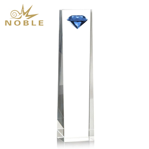 Cao quý tinh thể cột trophies với màu xanh kim cương hàng đầu cho bán hàng tiếp thị giải thưởng đa kích thước cao cấp kinh doanh công nhận - Product Image 6