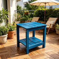 Table basse carrée moderne en plastique et bois pour jardin, chaise de jardin en gros