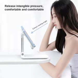 Portable Desk & Bed Use Phone Holder <b>Tablet</b> <b>Stand</b> Angle Adjustable Height Foldable ABS Material Cell Phone <b>Stand</b> - Product Image 6