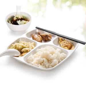 Customized Rectangle Melamine <strong>Hospital</strong> Food <strong>Tray</strong> 4-Compartment Plate Divided Design Durable Dishwasher Safe Non-Toxic Food Grade - Product Image 6