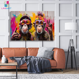 UNIART Street Graffiti Modern Artwork Street <span class=keywords><strong>Art</strong></span> Monkeys Selfie Impression sur toile dans un <span class=keywords><strong>Pop</strong></span> <span class=keywords><strong>Art</strong></span> Poster Prints Canvas Painting Wall <span class=keywords><strong>Art</strong></span> - Product Image 4