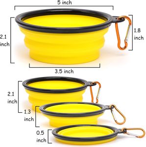 ผู้ผลิต OEM ODM รับผลิตตามสั่ง พร้อมโลโก้และสีตามต้องการ ชามใส่อาหารและน้ำสำหรับสัตว์เลี้ยงแบบพกพา พับได้ สำหรับแมวและสุนัข พร้อมคาราไบเนอร์ - Product Image 4